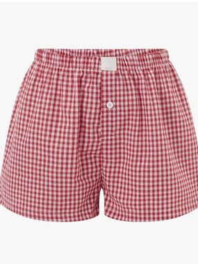 Gingham Boxer Shorts - Red Plaid Women’s Lounge Shorts